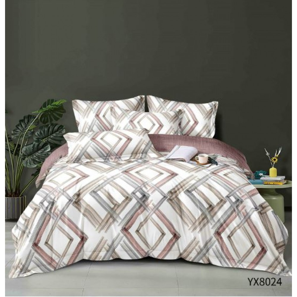 Lenjerie de pat Eleganta Pentru 1 Persoana, cearsaf de pat cu elastic 140x200 cm, FINET, 4 piese, YX8024