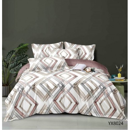 Lenjerie de pat Eleganta Pentru 1 Persoana, cearsaf de pat cu elastic 140x200 cm, FINET, 4 piese, YX8024
