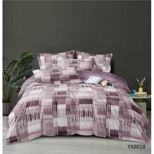 Lenjerie de pat Eleganta Pentru 1 Persoana, cearsaf de pat cu elastic 140x200 cm, FINET, 4 piese, YX8018