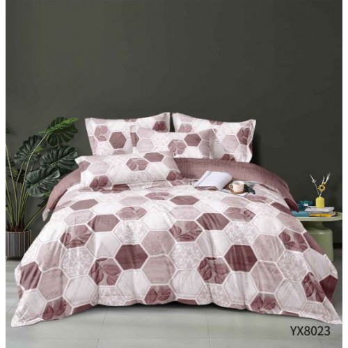 Lenjerie de pat Eleganta Pentru 1 Persoana, cearsaf de pat cu elastic 140x200 cm, FINET, 4 piese, YX8023