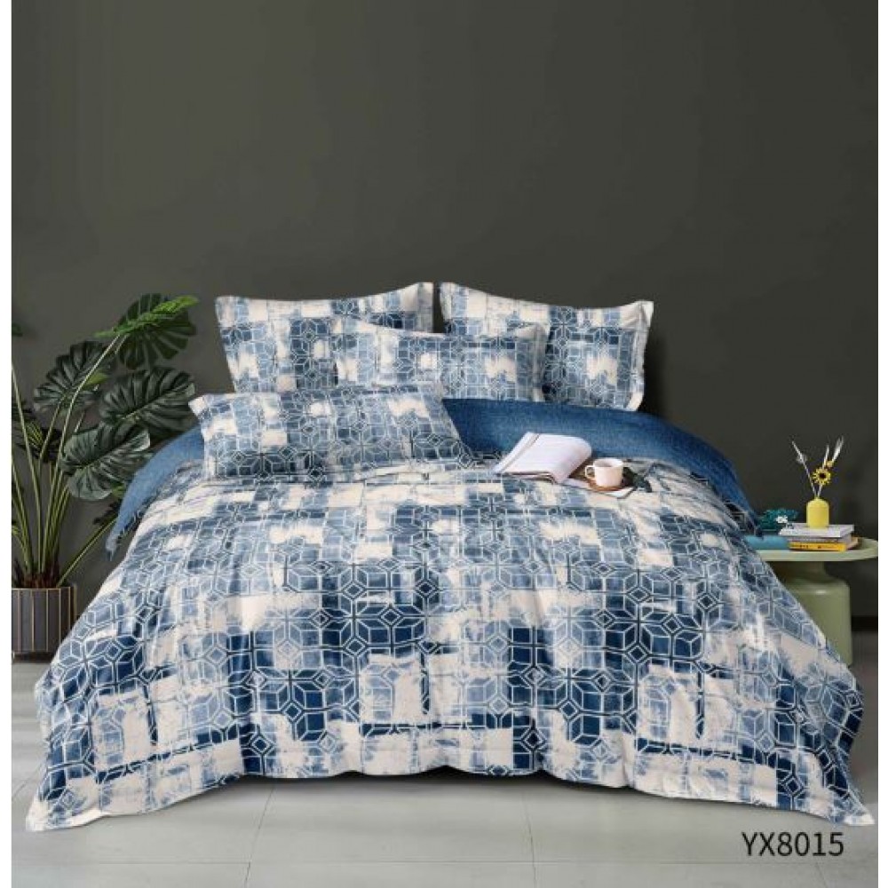 Lenjerie de pat Eleganta Pentru 1 Persoana, cearsaf de pat cu elastic 140x200 cm, FINET, 4 piese, YX8015