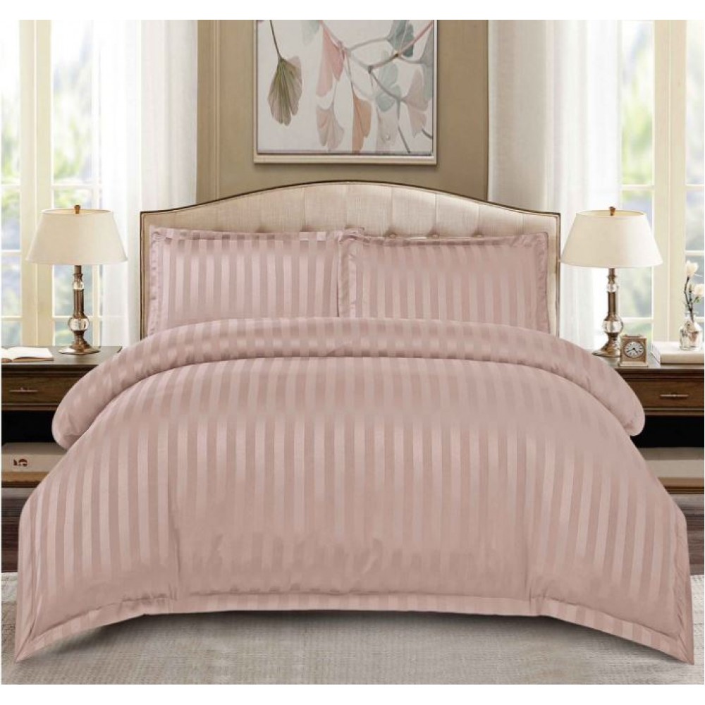 Set Lenjerie Eleganta Damasc ,Pat dublu, Cearsaf cu elastic, 4 piese, Pentru 2 persoane, Cearceaf de pat cu elastic 180x200cm, AT-156