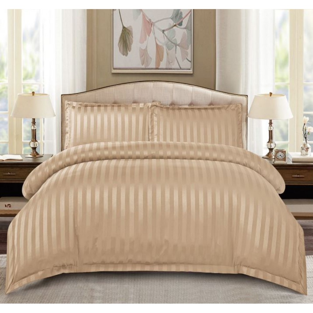 Set Lenjerie Eleganta Damasc ,Pat dublu, Cearsaf cu elastic, 4 piese, Pentru 2 persoane, Cearceaf de pat cu elastic 180x200cm, AT-070