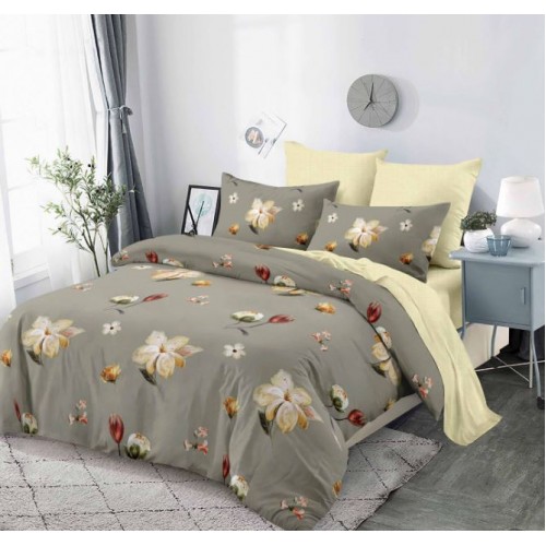 Set Lenjerie Eleganta , Finet, pentru 2 persoane, 6 piese, Cearceaf de pat cu elastic 180x200 cm, B6030