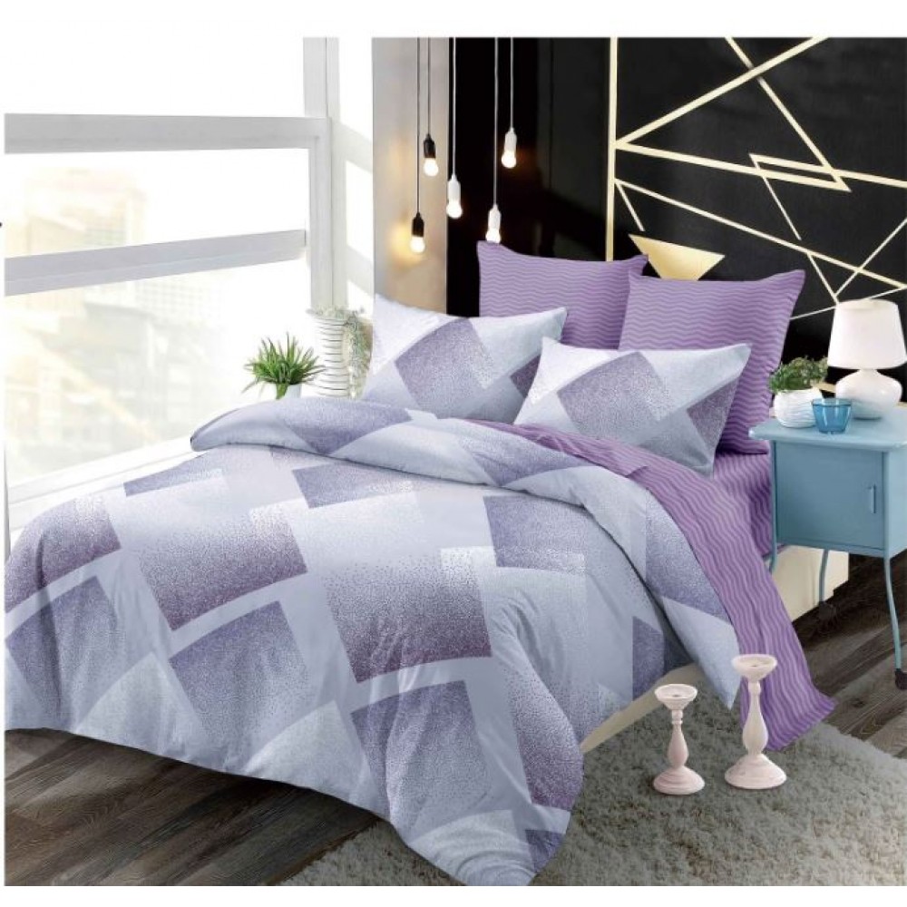 Set Lenjerie Eleganta , Finet, pentru 2 persoane, 6 piese, Cearceaf de pat cu elastic 180x200 cm, B6005