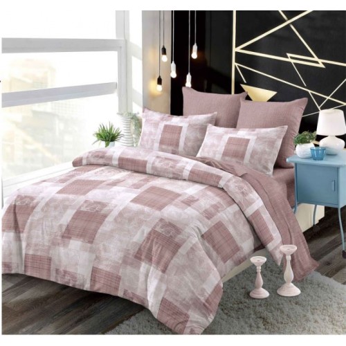 Set Lenjerie Eleganta , Finet, pentru 2 persoane, 6 piese, Cearceaf de pat cu elastic 180x200 cm, B6032