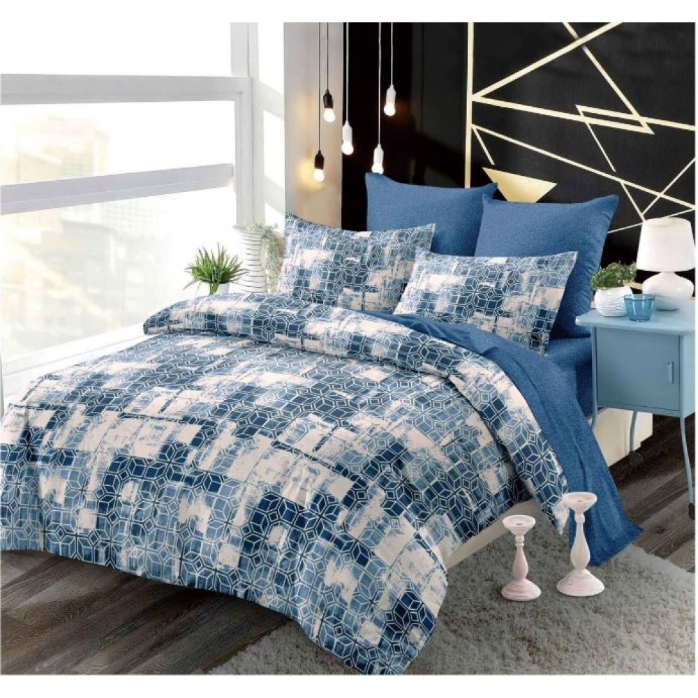 Set Lenjerie Eleganta , Finet, pentru 2 persoane, 6 piese, Cearceaf de pat cu elastic 180x200 cm, B6036