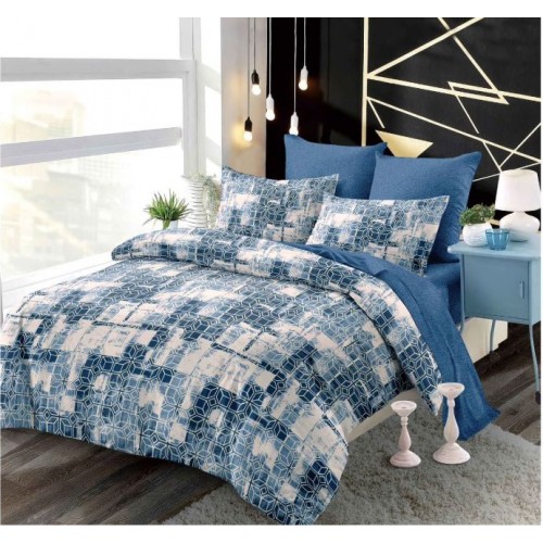 Set Lenjerie Eleganta , Finet, pentru 2 persoane, 6 piese, Cearceaf de pat cu elastic 180x200 cm, B6036