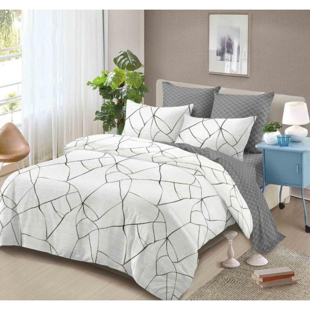 Set Lenjerie Eleganta , Finet, pentru 2 persoane, 6 piese, Cearceaf de pat 235x250 cm, A6016