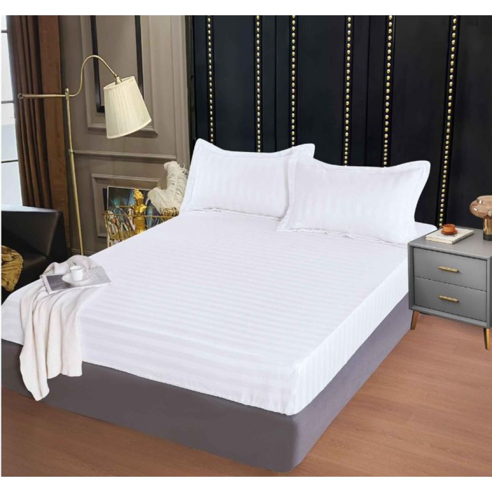 Husa de pat tip Damasc cu Elastic cu 2 fete de perna, 160x200 cm, H-E118