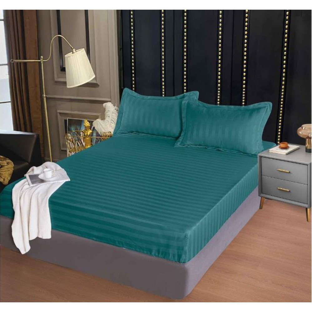 Husa de pat tip Damasc cu Elastic cu 2 fete de perna, 160x200 cm, H-E103