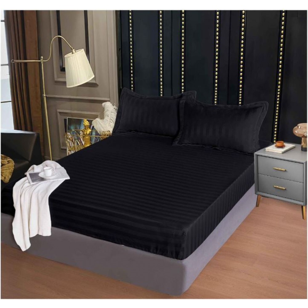 Husa de pat tip Damasc cu Elastic cu 2 fete de perna, 160x200 cm, H-E131