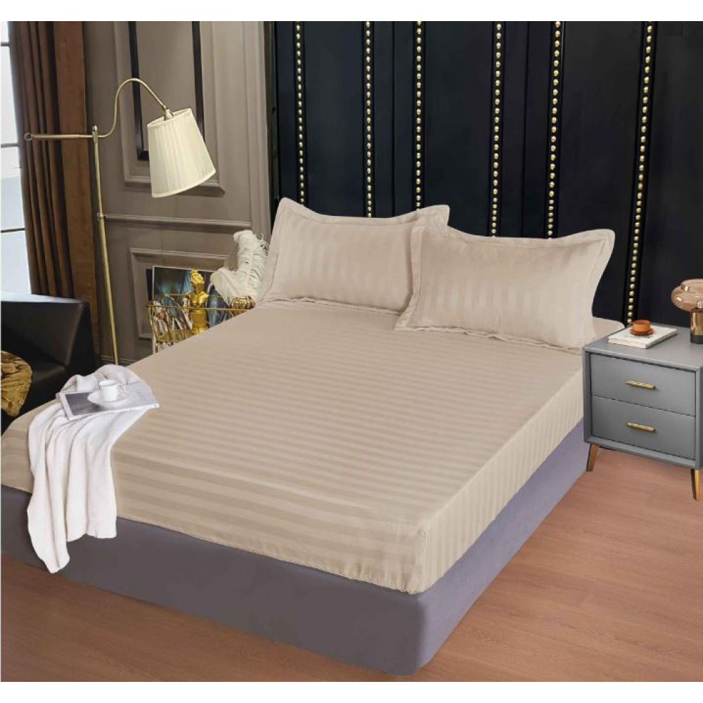 Husa de pat tip Damasc cu Elastic cu 2 fete de perna, 160x200 cm, H-E130