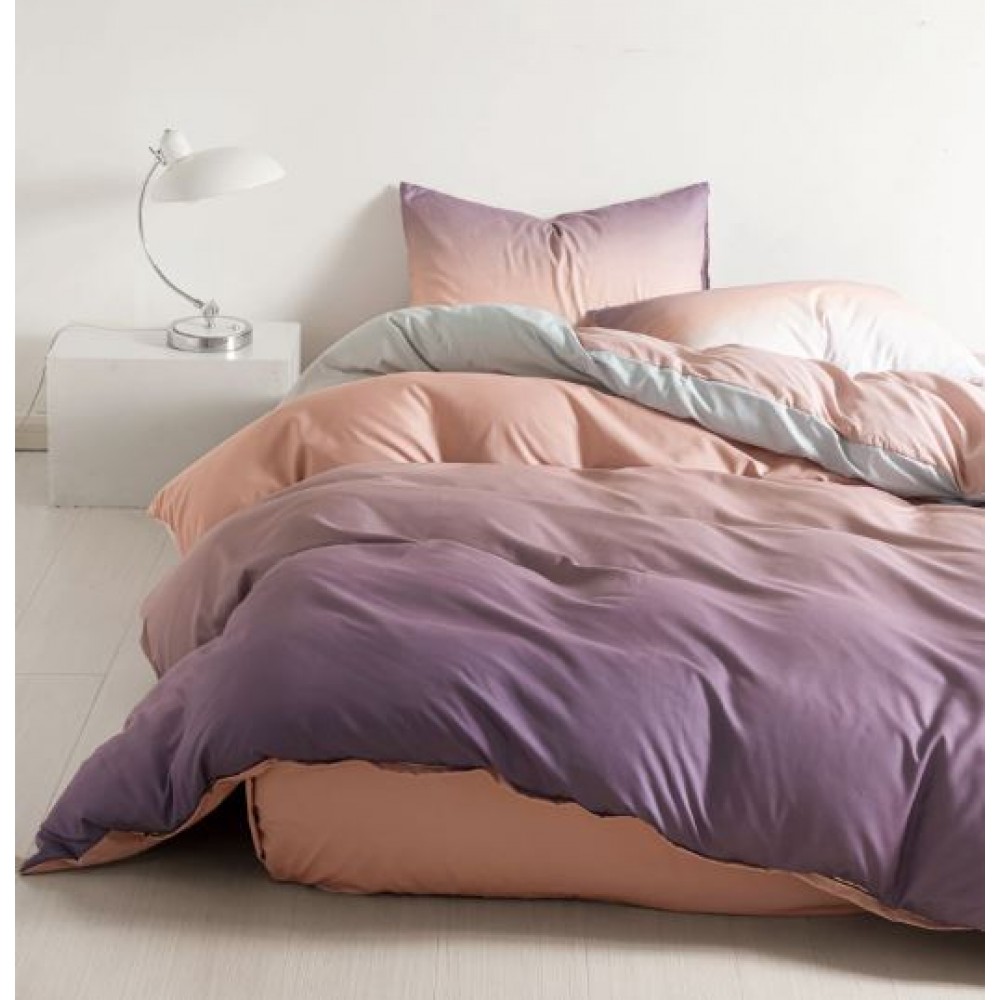 Lenjerie De Pat 1 Persoana 4 Piese, din Bumbac Finet, Cearceaf de pat cu elastic 140x200cm, T60-129
