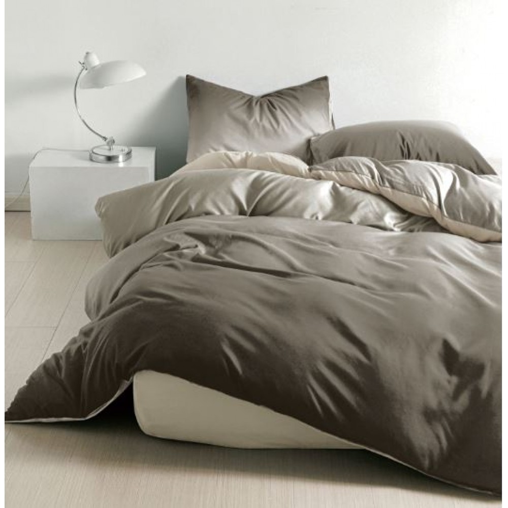 Lenjerie De Pat 1 Persoana 4 Piese, din Bumbac Finet, Cearceaf de pat cu elastic 140x200cm, T60-126