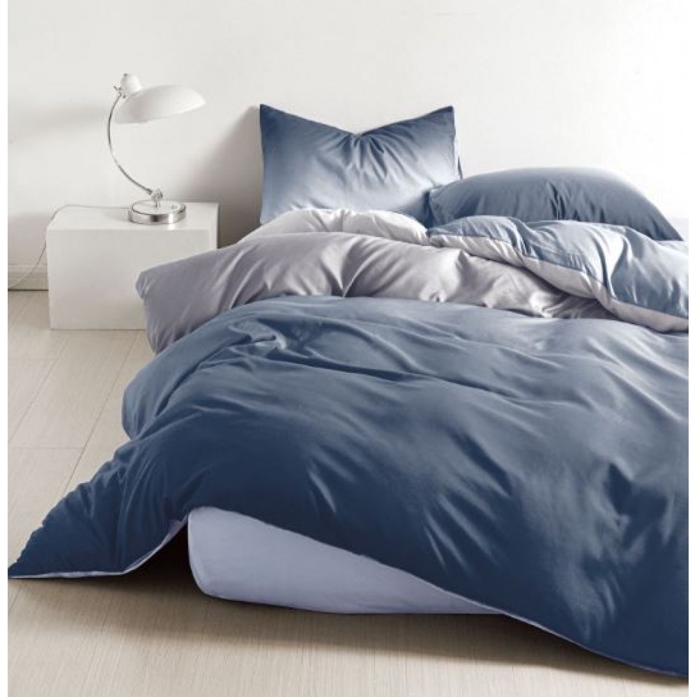 Lenjerie De Pat 1 Persoana 4 Piese, din Bumbac Finet, Cearceaf de pat cu elastic 140x200cm, T60-122
