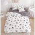 Lenjerie De Pat 1 Persoana 4 Piese, din Bumbac Finet, Cearceaf de pat cu elastic 140x200cm, T60-106