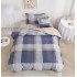 Lenjerie De Pat 1 Persoana 4 Piese, din Bumbac Finet, Cearceaf de pat cu elastic 140x200cm, T60-115