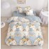 Lenjerie De Pat 1 Persoana 4 Piese, din Bumbac Finet, Cearceaf de pat cu elastic 140x200cm, T60-107