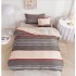 Lenjerie De Pat 1 Persoana 4 Piese, din Bumbac Finet, Cearceaf de pat cu elastic 140x200cm, T60-94