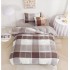 Lenjerie De Pat 1 Persoana 4 Piese, din Bumbac Finet, Cearceaf de pat cu elastic 140x200cm, T60-81