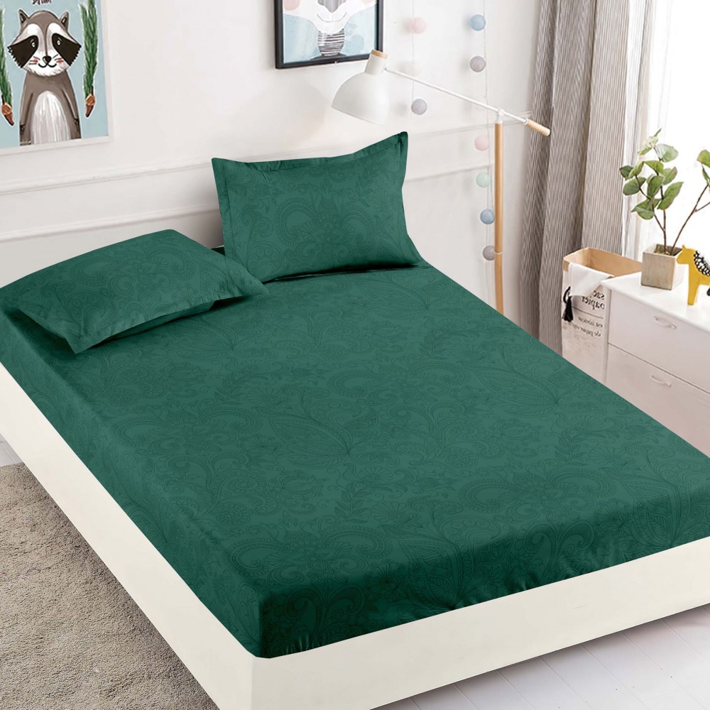Husa de Pat cu Elastic din Finet + 2 Fete de Perna, Pat 1 Persoana, 90x200cm, JJ09