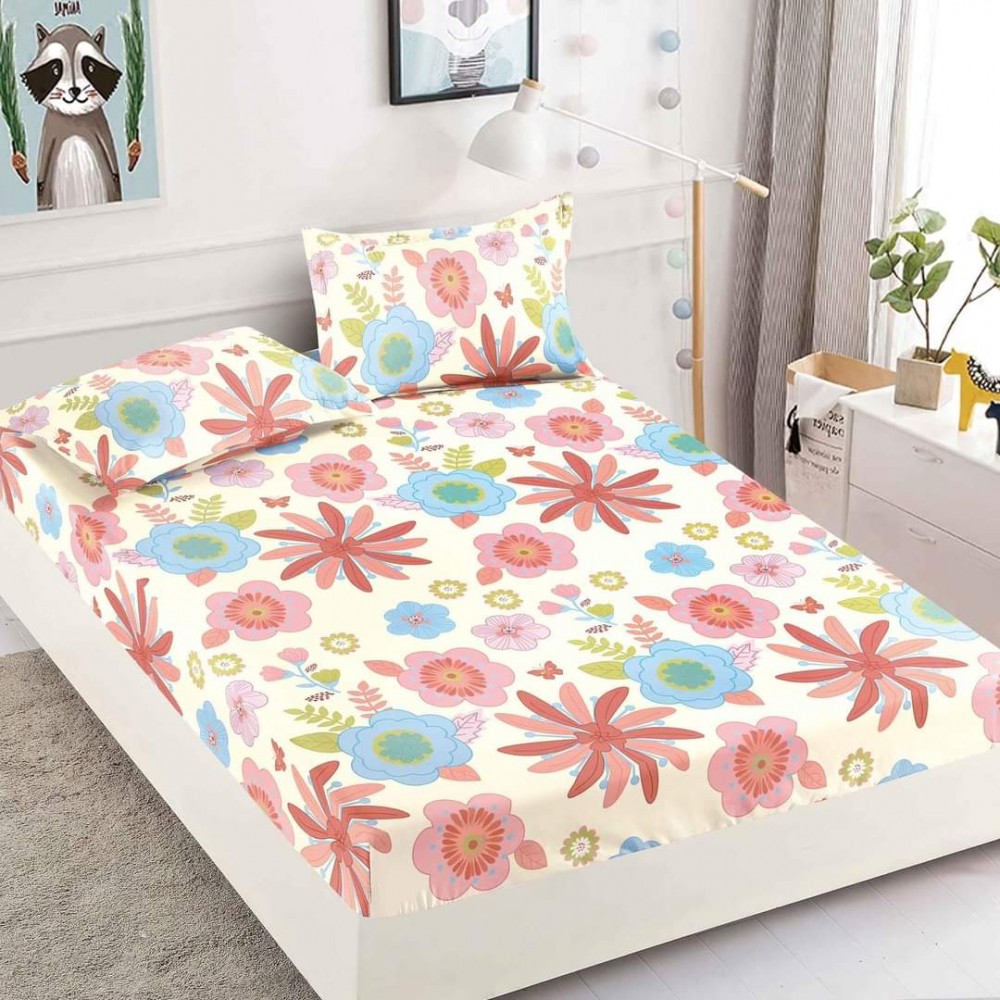 Husa de Pat cu Elastic din Finet + 2 Fete de Perna, Pat 1 Persoana, 90x200cm, JJ15