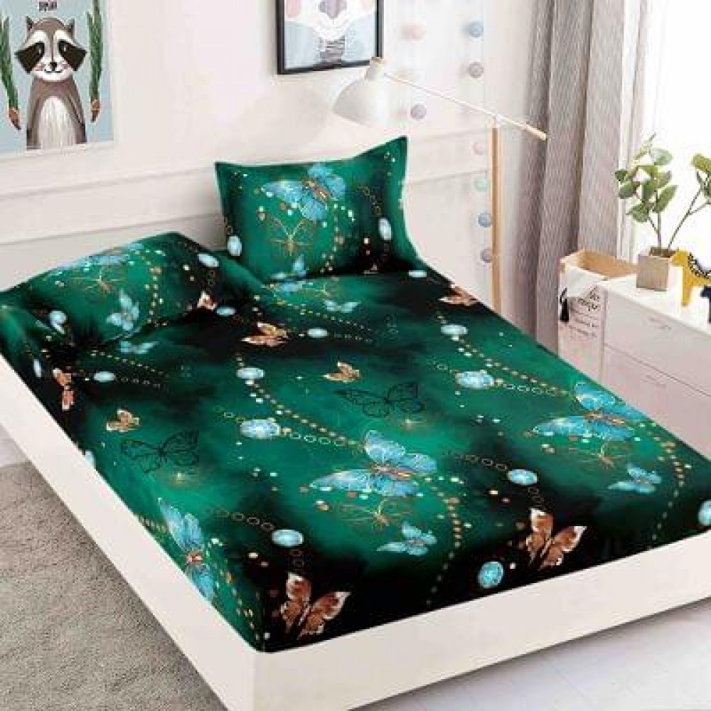 Husa de Pat cu Elastic din Finet + 2 Fete de Perna, Pat 1 Persoana, 90x200cm, JJ21