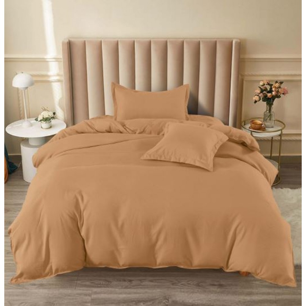 Set Lenjerie Eleganta pat cu elastic, tesatura tip finet, uni, pat 1 persoana, 4 piese, cearsaf de pat 140x200 cm,T60-72