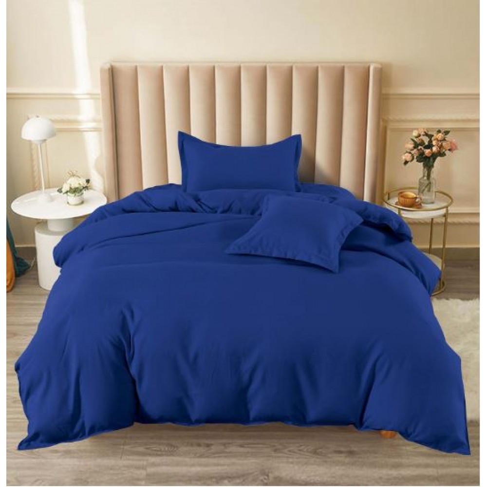 Set Lenjerie Eleganta pat cu elastic, tesatura tip finet, uni, pat 1 persoana, 4 piese, cearsaf de pat 140x200 cm,T60-68