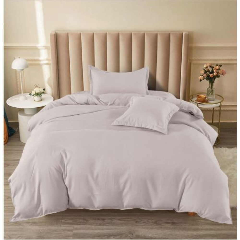 Set Lenjerie Eleganta pat cu elastic, tesatura tip finet, uni, pat 1 persoana, 4 piese, cearsaf de pat 140x200 cm,T60-69