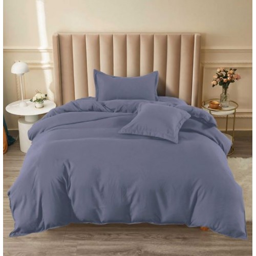 Set Lenjerie Eleganta pat cu elastic, tesatura tip finet, uni, pat 1 persoana, 4 piese, cearsaf de pat 140x200 cm,T60-71