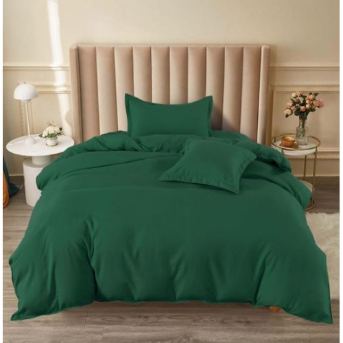 Set Lenjerie Eleganta pat cu elastic, tesatura tip finet, uni, pat 1 persoana, 4 piese, cearsaf de pat 140x200 cm,T60-70