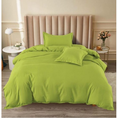 Set Lenjerie Eleganta pat cu elastic, tesatura tip finet, uni, pat 1 persoana, 4 piese, cearsaf de pat 140x200 cm,T60-67