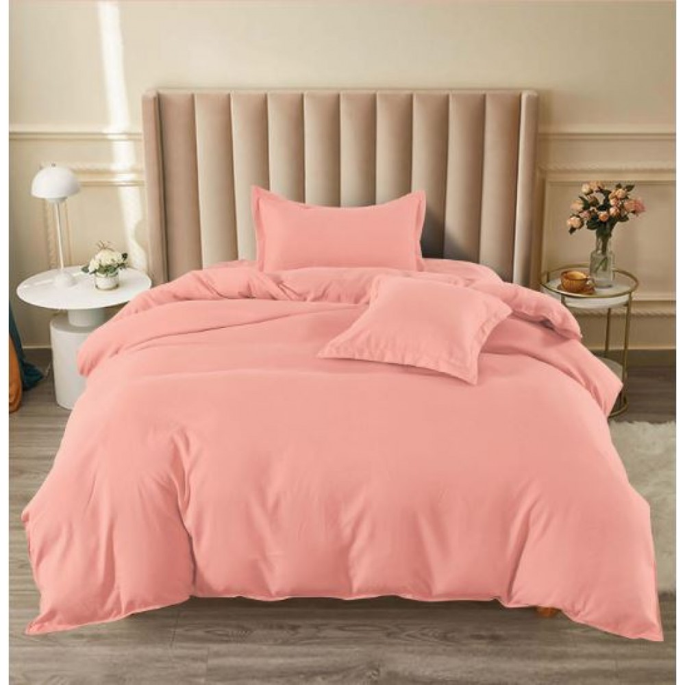 Set Lenjerie Eleganta pat cu elastic, tesatura tip finet, uni, pat 1 persoana, 4 piese, cearsaf de pat 140x200 cm,T60-66