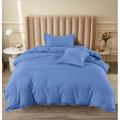 Set Lenjerie Eleganta pat cu elastic, tesatura tip finet, uni, pat 1 persoana, 4 piese, cearsaf de pat 140x200 cm,T60-65