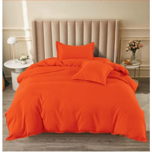 Set Lenjerie Eleganta pat cu elastic, tesatura tip finet, uni, pat 1 persoana, 4 piese, cearsaf de pat 140x200 cm,T60-63