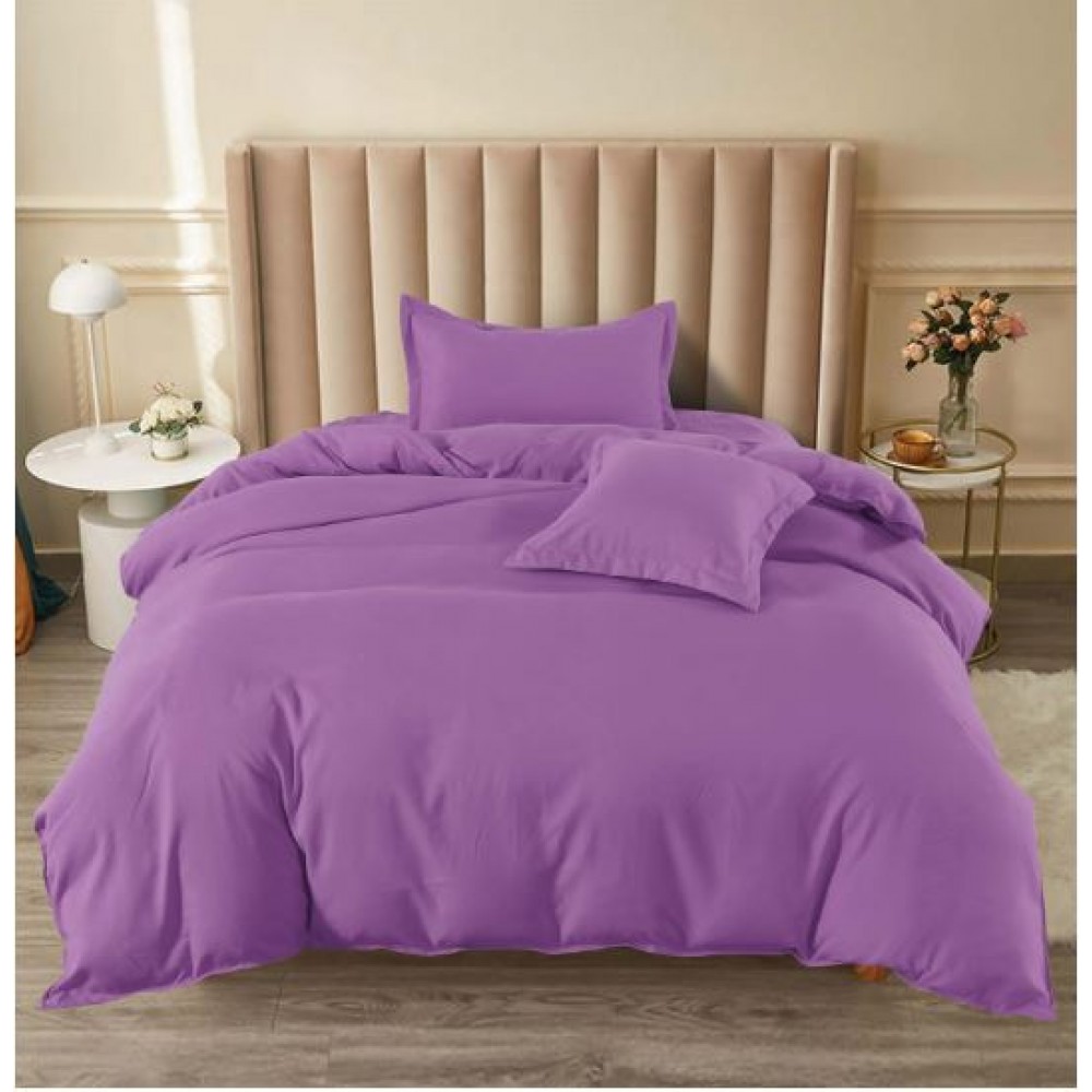 Set Lenjerie Eleganta pat cu elastic, tesatura tip finet, uni, pat 1 persoana, 4 piese, cearsaf de pat 140x200 cm,T60-62