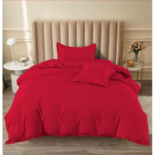 Set Lenjerie Eleganta pat cu elastic, tesatura tip finet, uni, pat 1 persoana, 4 piese, cearsaf de pat 140x200 cm,T60-55