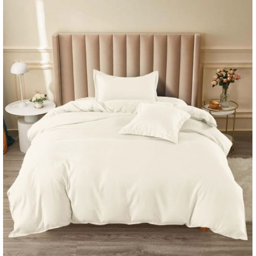 Set Lenjerie Eleganta pat cu elastic, tesatura tip finet, uni, pat 1 persoana, 4 piese, cearsaf de pat 140x200 cm,T60-54