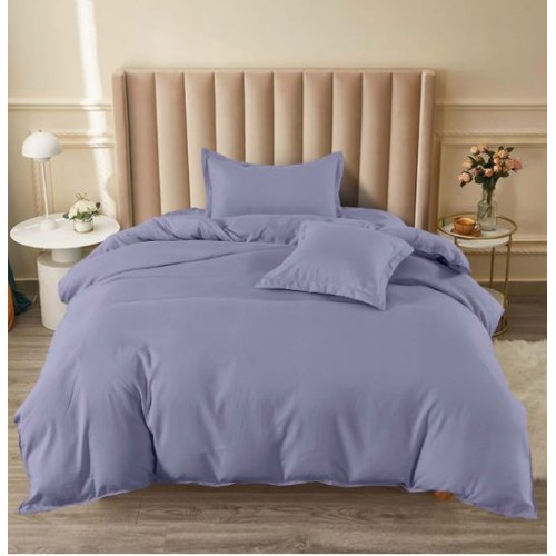 Set Lenjerie Eleganta pat cu elastic, tesatura tip finet, uni, pat 1 persoana, 4 piese, cearsaf de pat 140x200 cm,T60-52