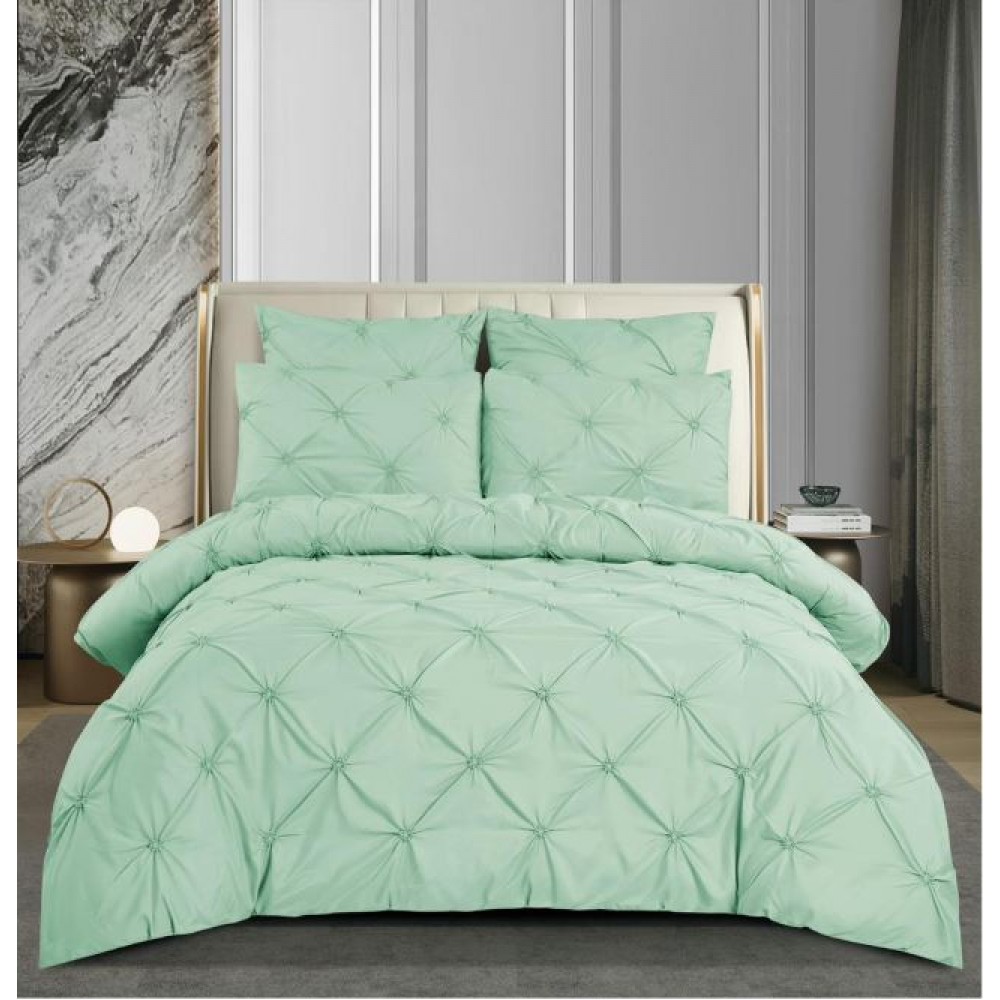 Set Lenjerie Eleganta pentru pat dublu din Bumbac Finet, Cearceaf cu Elastic 180x200cm, 6 Piese, Pliuri, T2-10