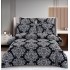Lenjerie de pat dublu cu elastic, Jaquard Brodat Lux, 6 Piese, Cearceaf de pat 180 x 200 x 25 cm, T3-13