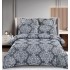 Lenjerie de pat dublu cu elastic, Jaquard Brodat Lux, 6 Piese, Cearceaf de pat 180 x 200 x 25 cm, T3-09