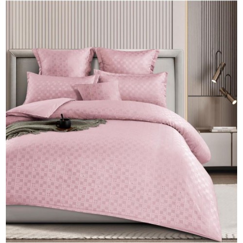 Lenjerie de pat dublu cu ELASTIC, Model Carouri,Bumbac  Finet, 6 piese, 2 persoane, Uni, 180x200cm, T4-13