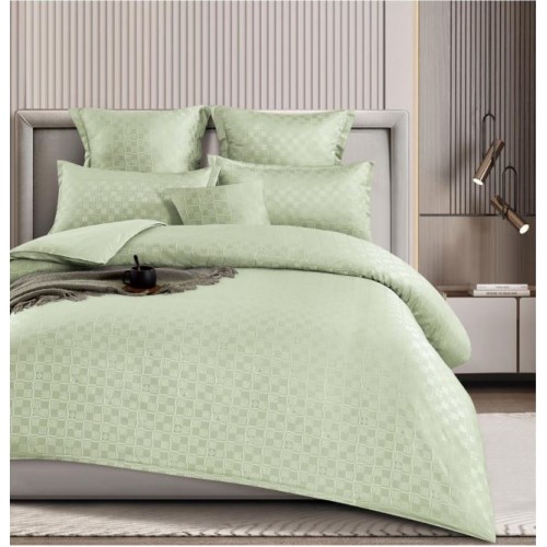 Lenjerie de pat dublu cu ELASTIC, Model Carouri,Bumbac  Finet, 6 piese, 2 persoane, Uni, 180x200cm, T4-11
