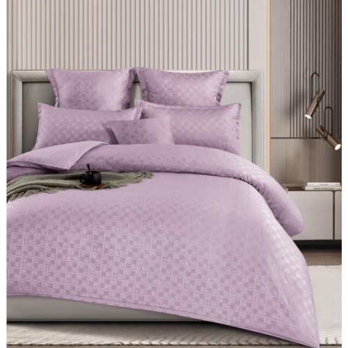 Lenjerie de pat dublu cu ELASTIC, Model Carouri,Bumbac  Finet, 6 piese, 2 persoane, Uni, 180x200cm, T4-07