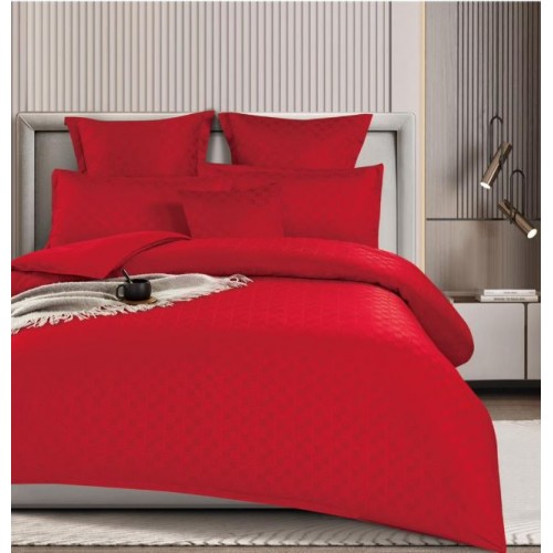 Lenjerie de pat dublu cu ELASTIC, Model Carouri,Bumbac Finet, 6 piese, 2 persoane, Uni, 180x200cm, T4-02