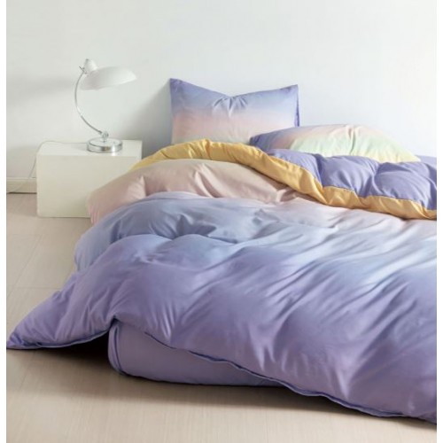 Set Lenjerie Eleganta 4 Piese Din Bumbac Satinat Cu Elastic ,1 Persoana, Cearceaf de pat 140x200 cm, YE-33