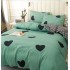 Set Lenjerie Eleganta 4 Piese Din Bumbac Satinat Cu Elastic ,1 Persoana, Cearceaf de pat 140x200 cm, YE-23